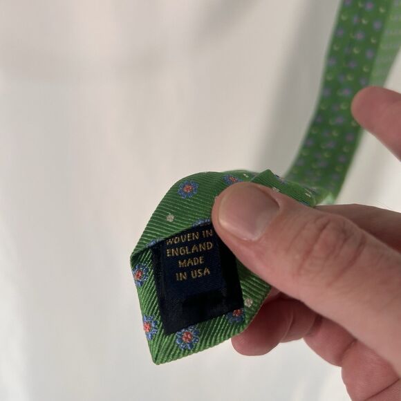 Brooks Brothers Tie Men's 59" Green Floral 100% Silk 4" Wide Made USA - Picture 5 of 6